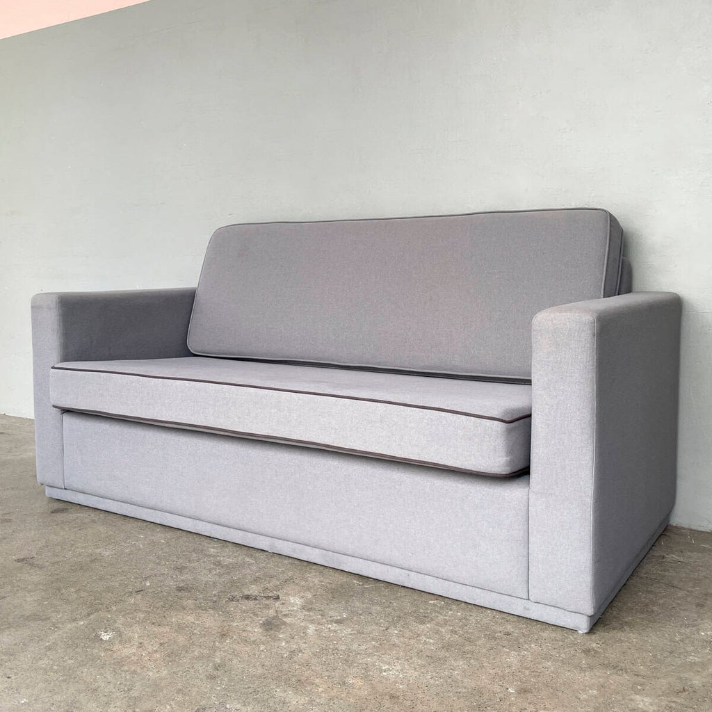 Grey Boxy 2-Seater Sofa