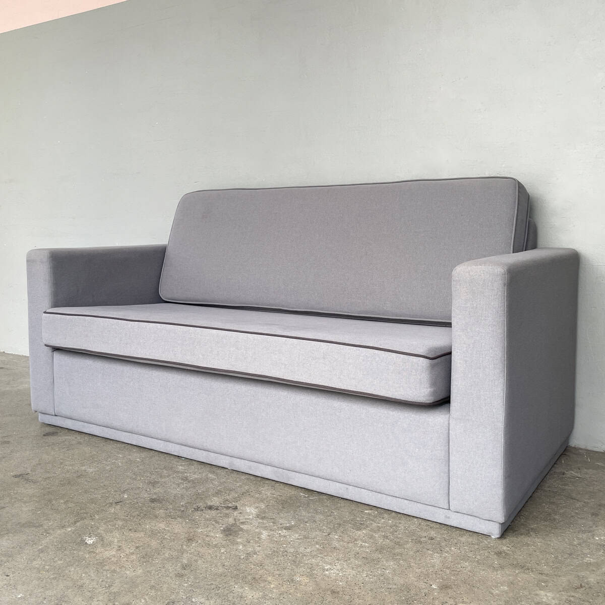 Grey Boxy 2-Seater Sofa