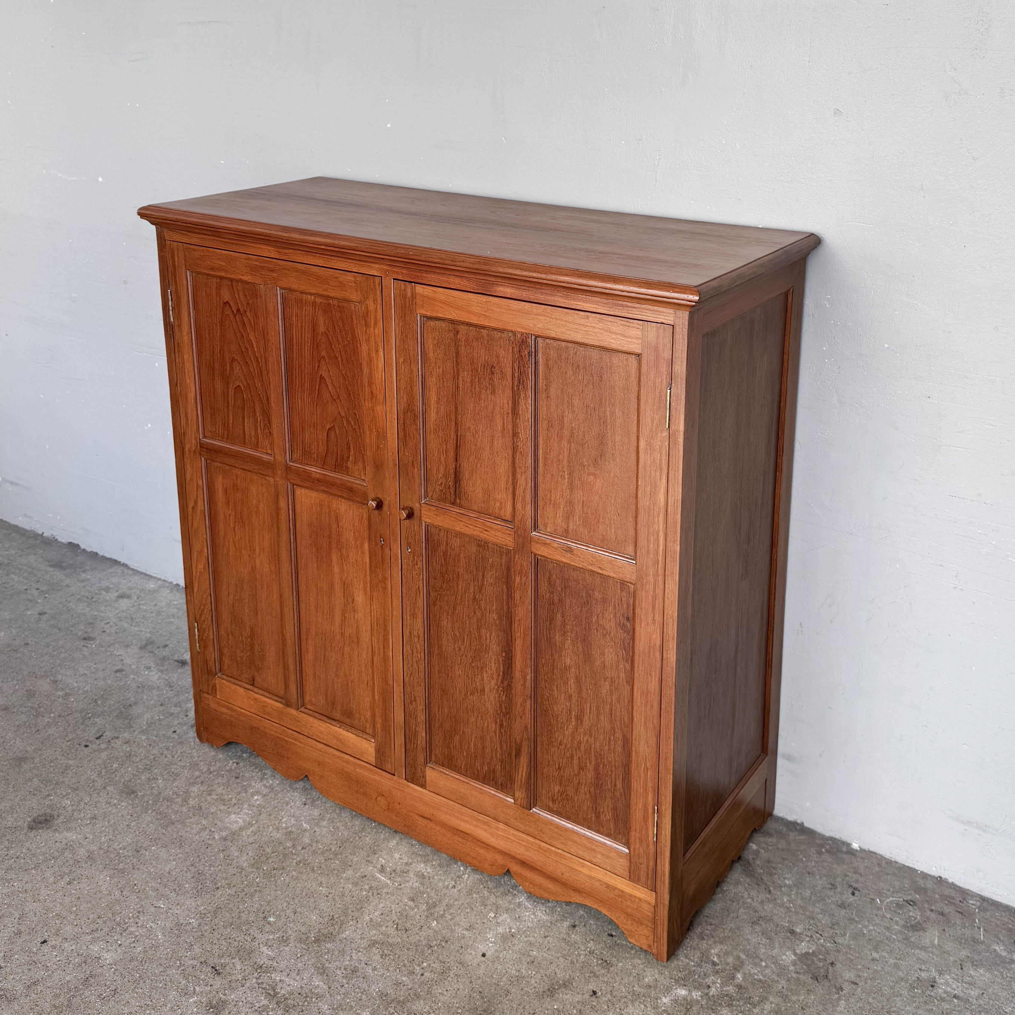 Refurbished Panelled Teak Side Cabinet