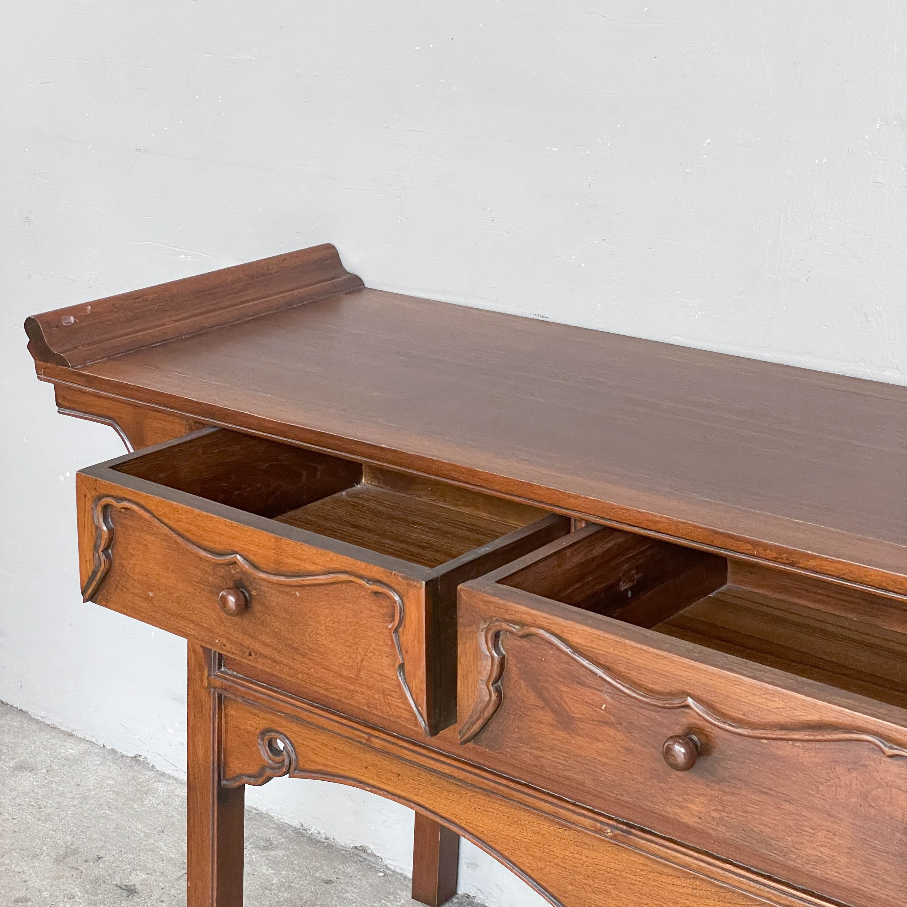 Oriental-Style Teak Console