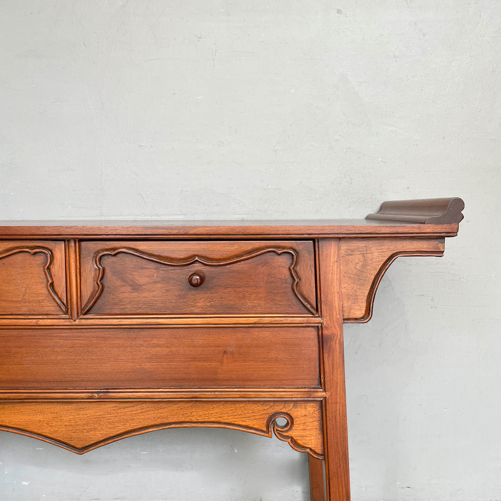Oriental-Style Teak Console