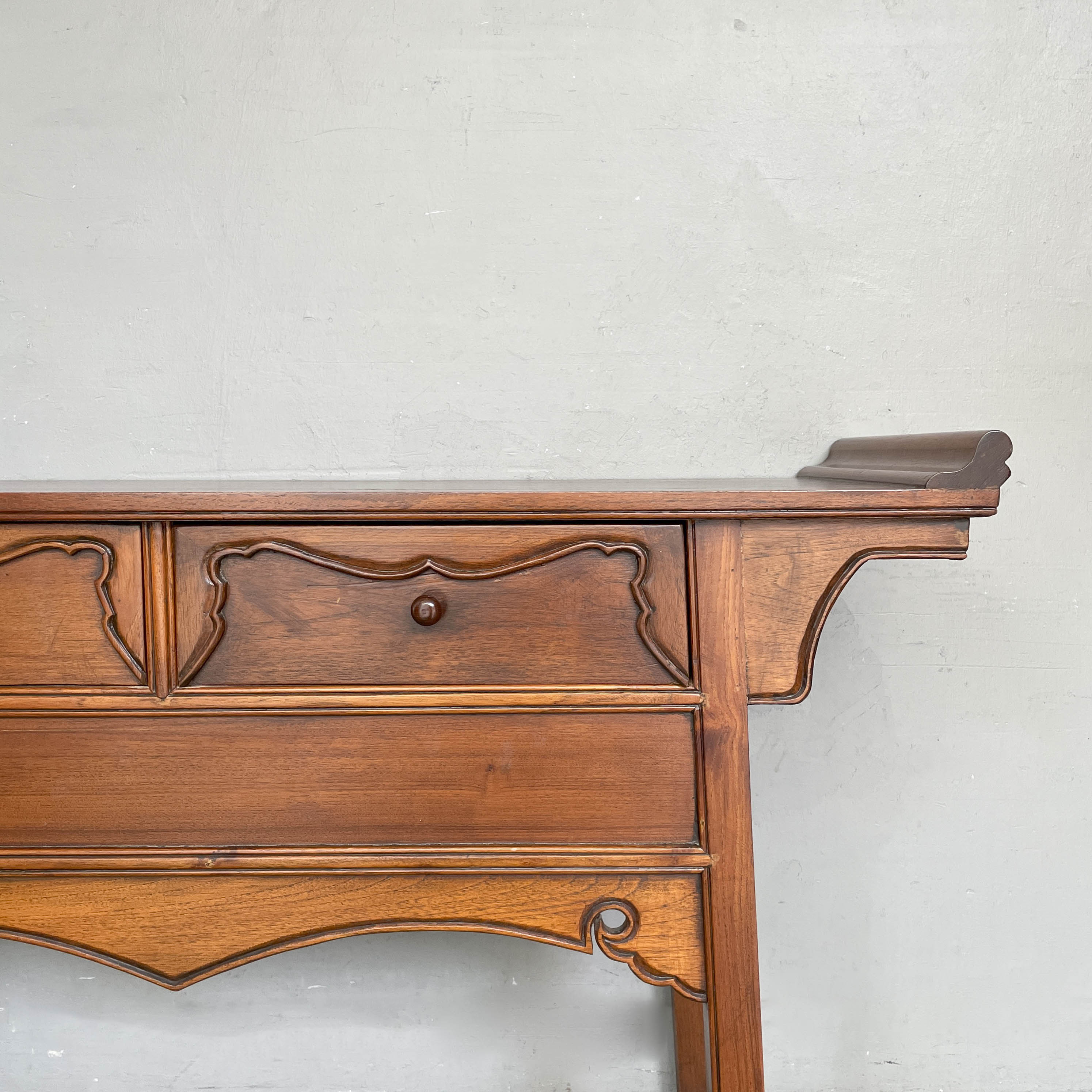 Oriental-Style Teak Console