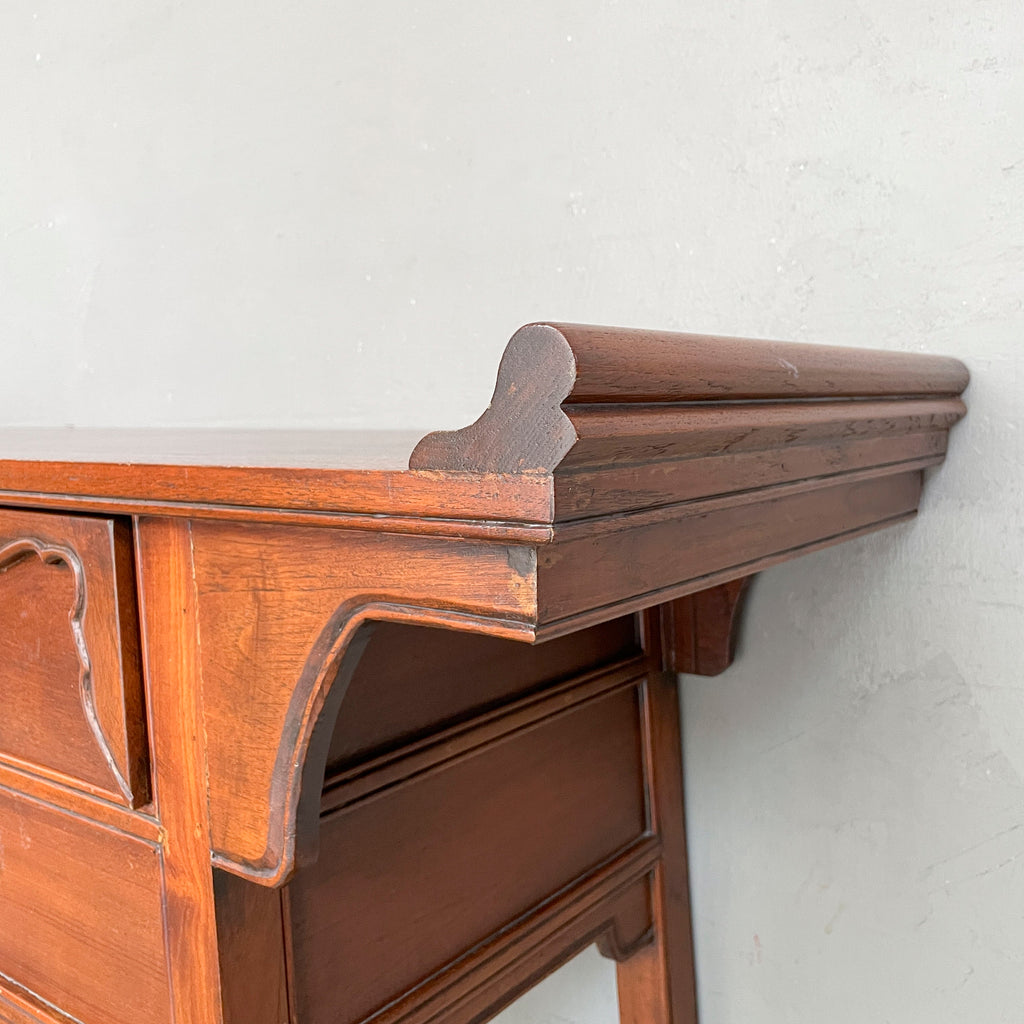 Oriental-Style Teak Console