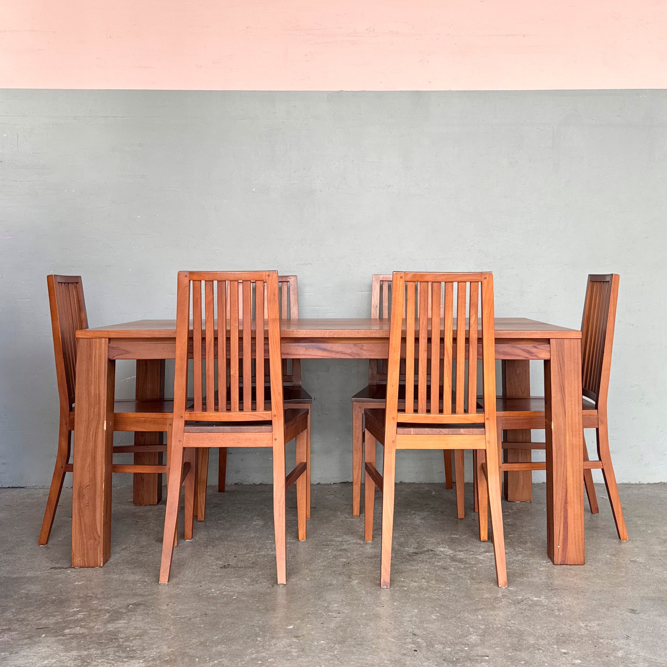Scanteak Dining Table Set with 6 Chairs