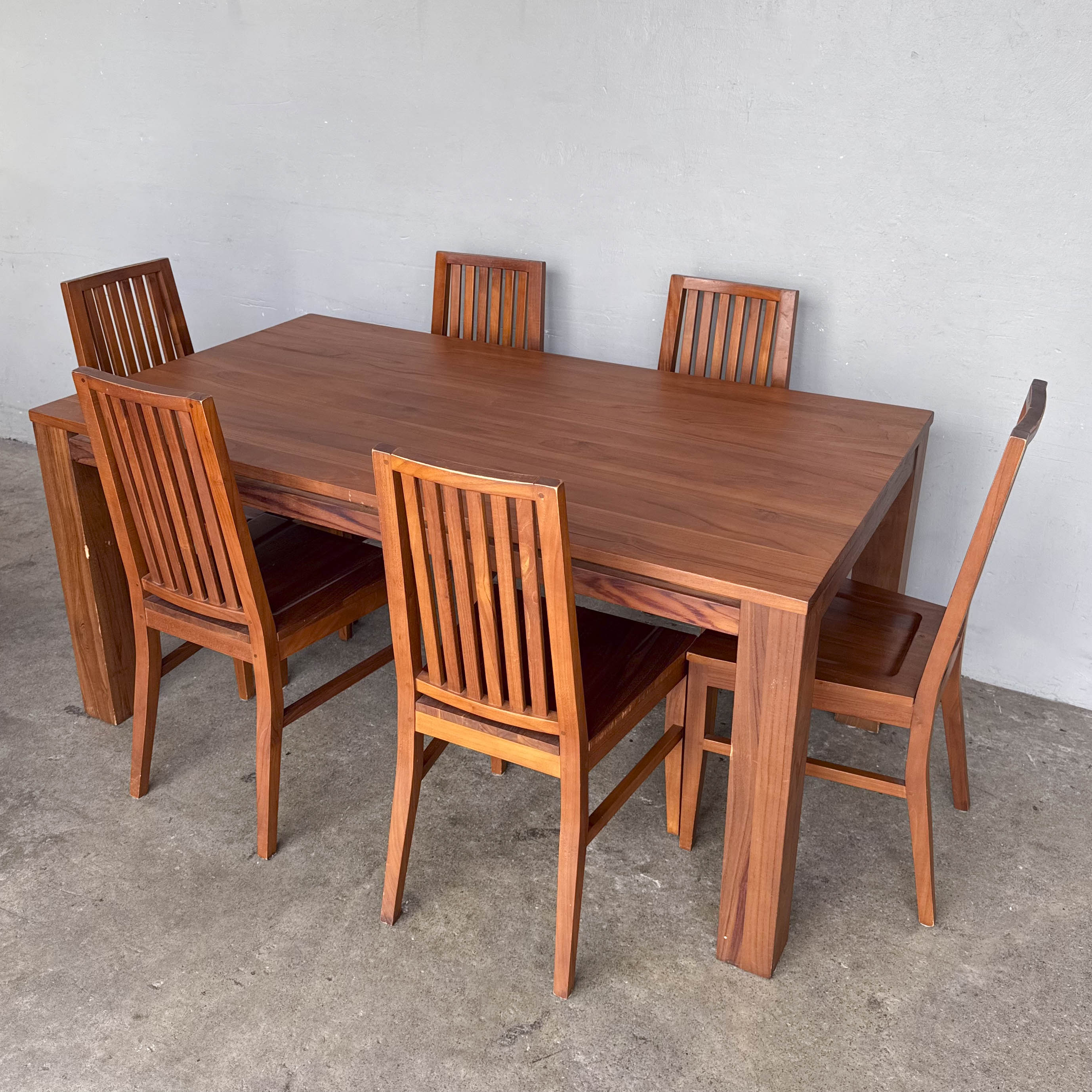 Scanteak Dining Table Set with 6 Chairs