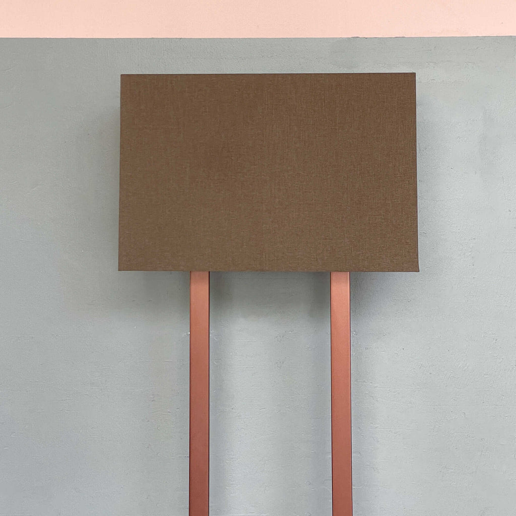 Rect Standing Lamp - Brown Shade with Metallic Bronze finish