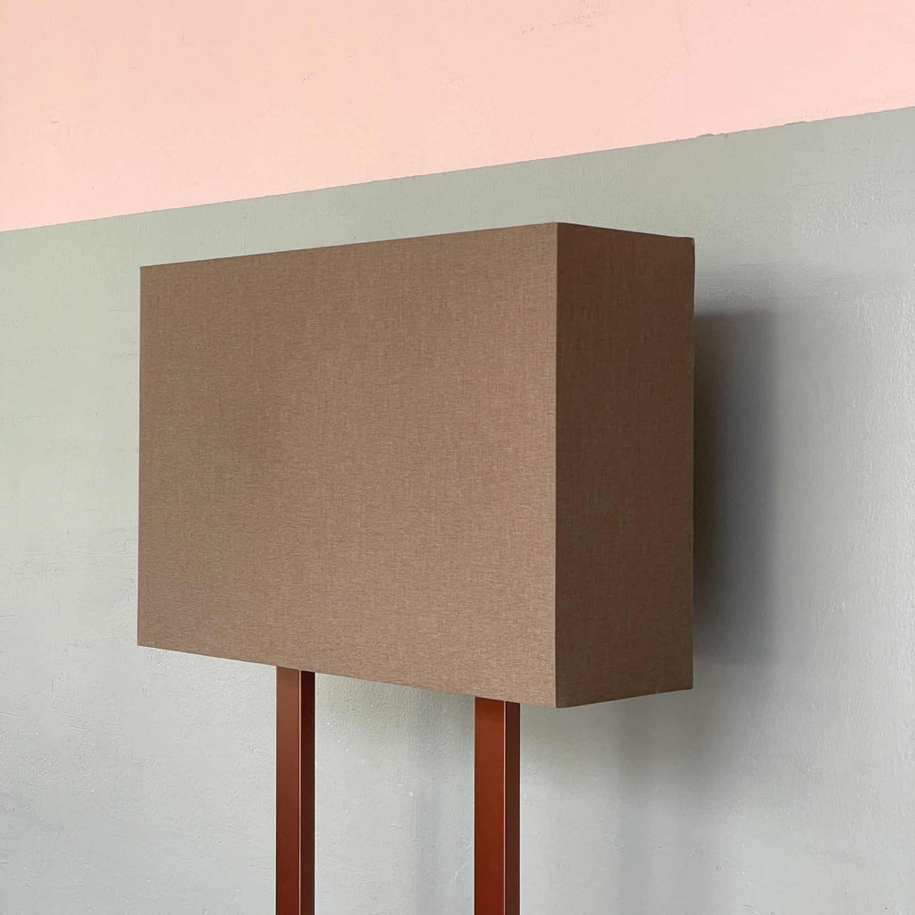 Rect Standing Lamp - Brown Shade with Metallic Bronze finish