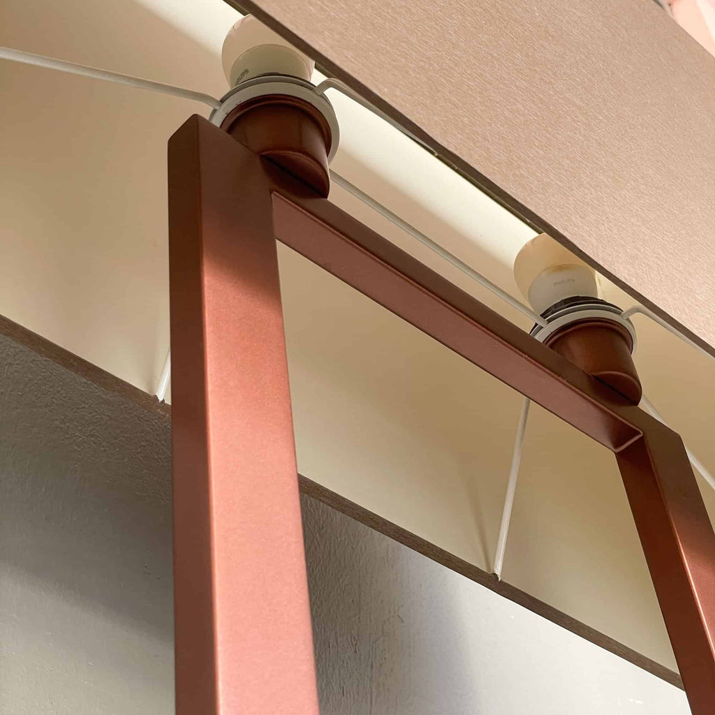 Rect Standing Lamp - Brown Shade with Metallic Bronze finish