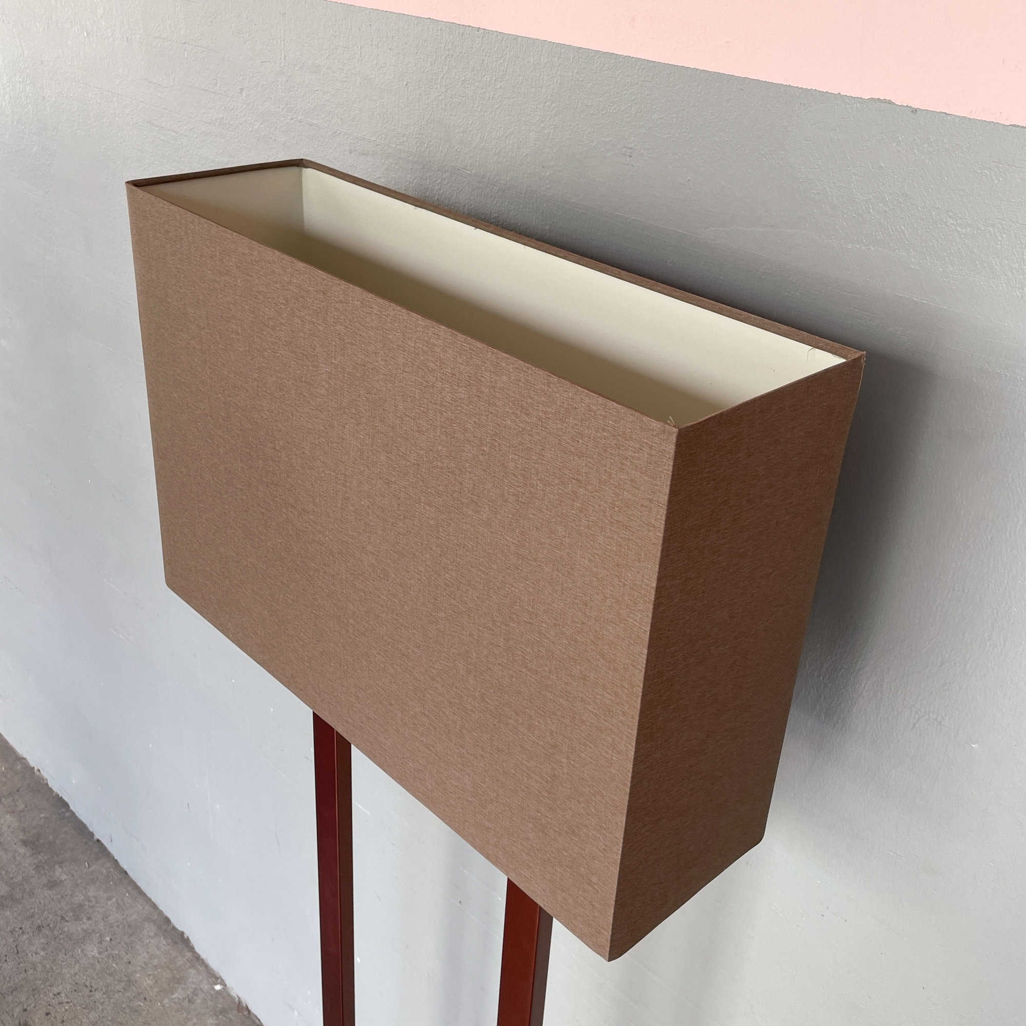 Rect Standing Lamp - Brown Shade with Metallic Bronze finish