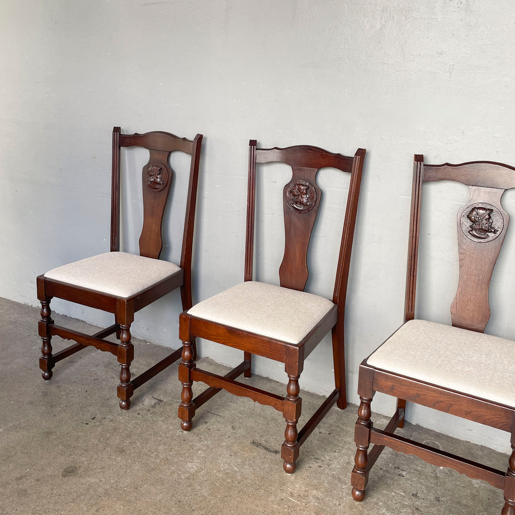 Upholstered Medallion Back Dining Chairs (Set of 6)