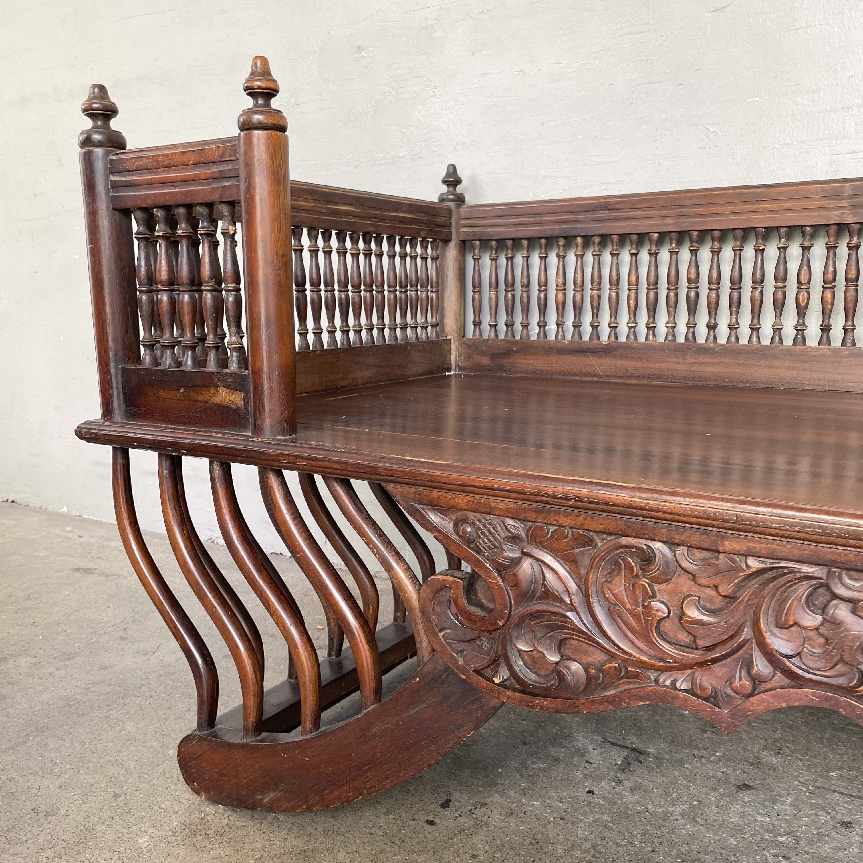 Ornate Wooden Howdah Daybed