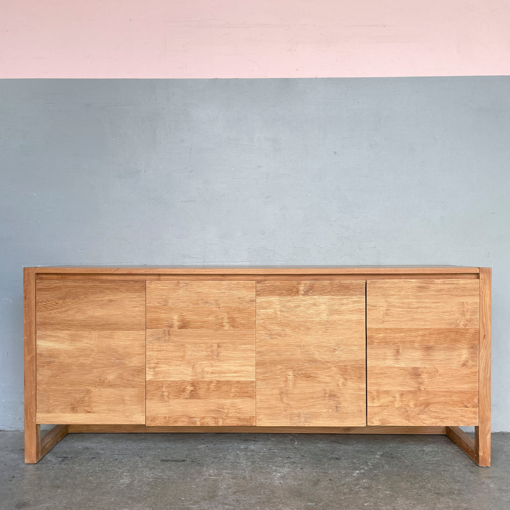 Teak & Acacia Sideboard with Textured Doors