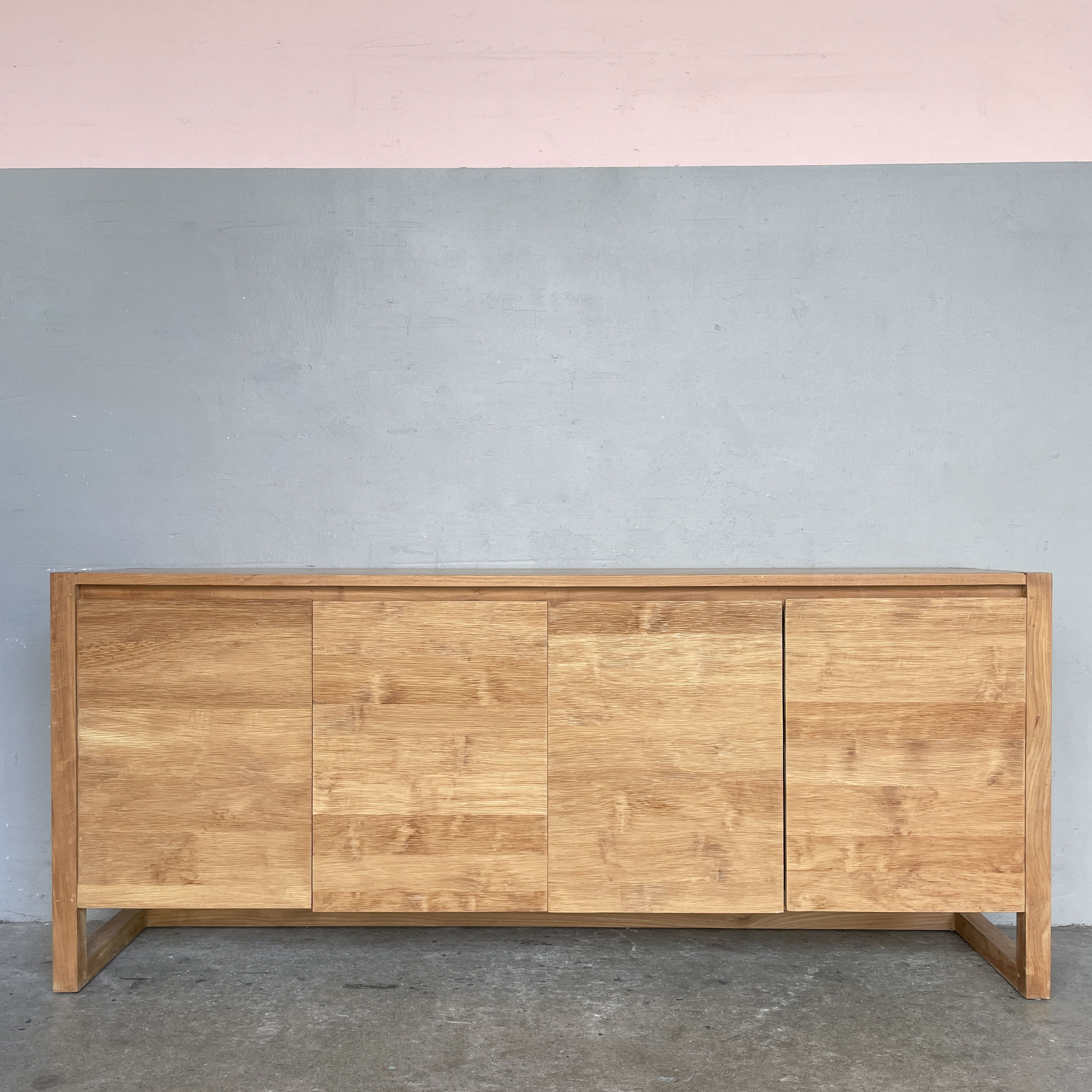 Teak & Acacia Sideboard with Textured Doors