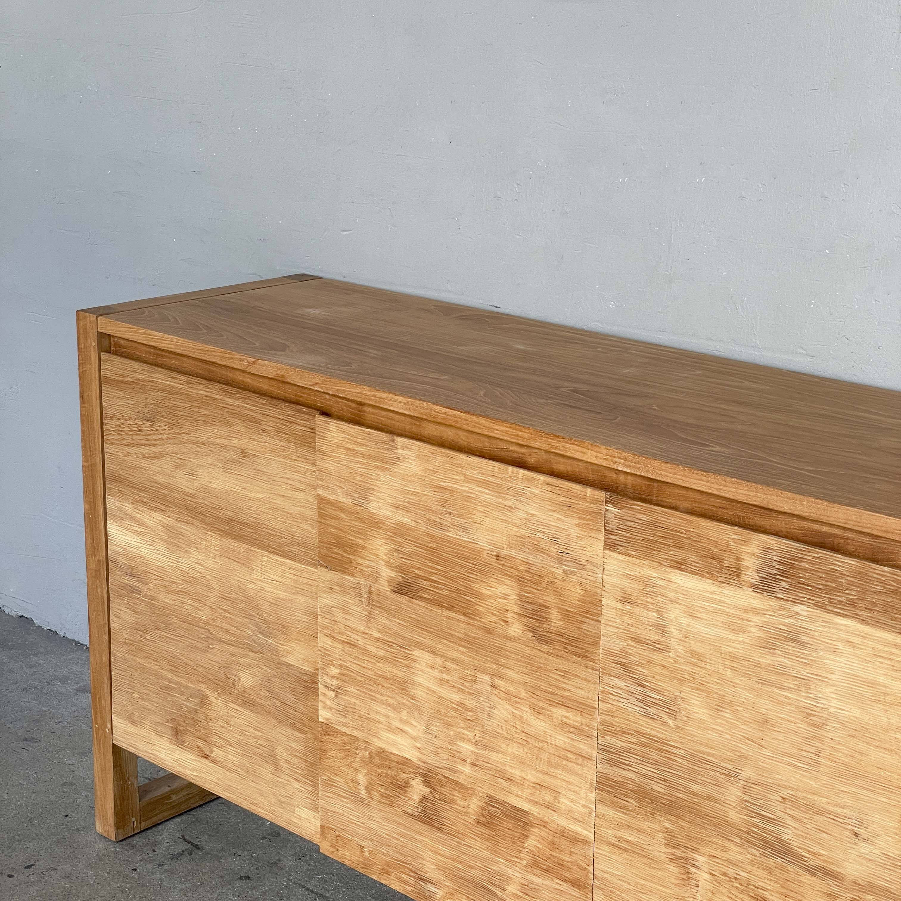 Teak & Acacia Sideboard with Textured Doors