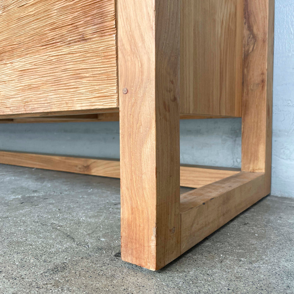 Teak & Acacia Sideboard with Textured Doors