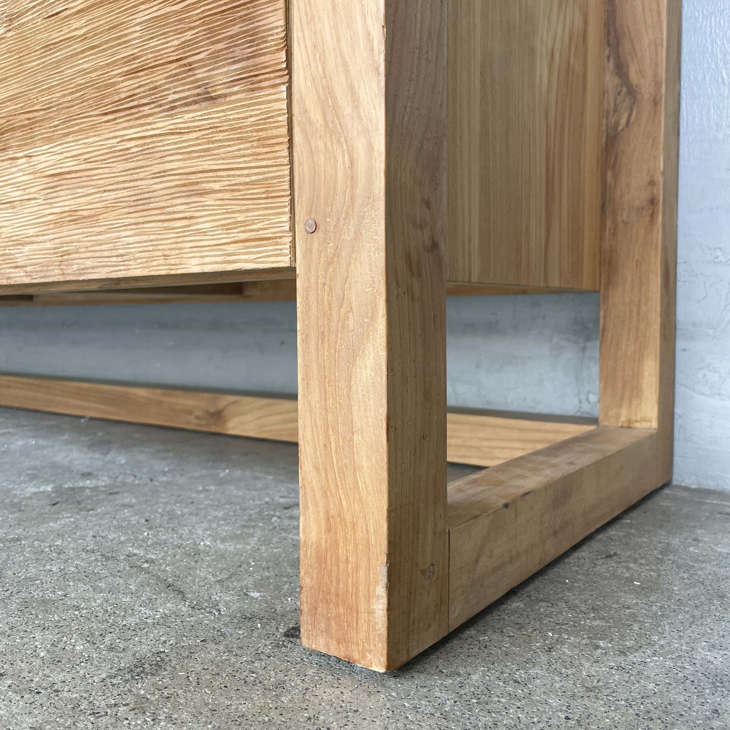 Teak & Acacia Sideboard with Textured Doors