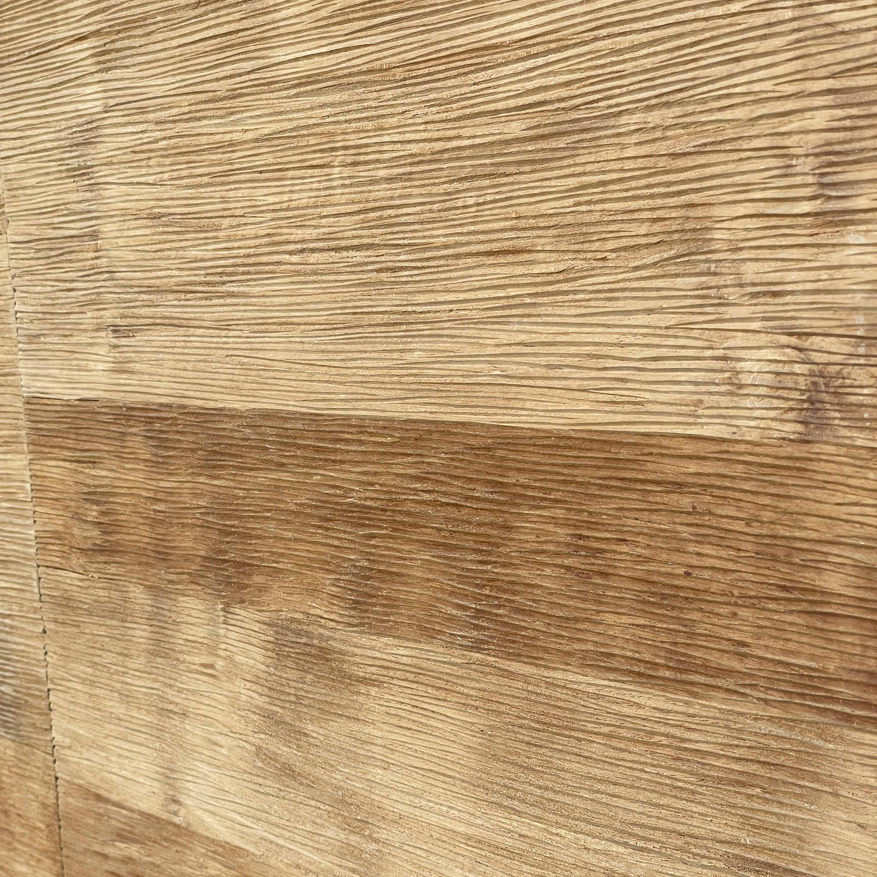 Teak & Acacia Sideboard with Textured Doors