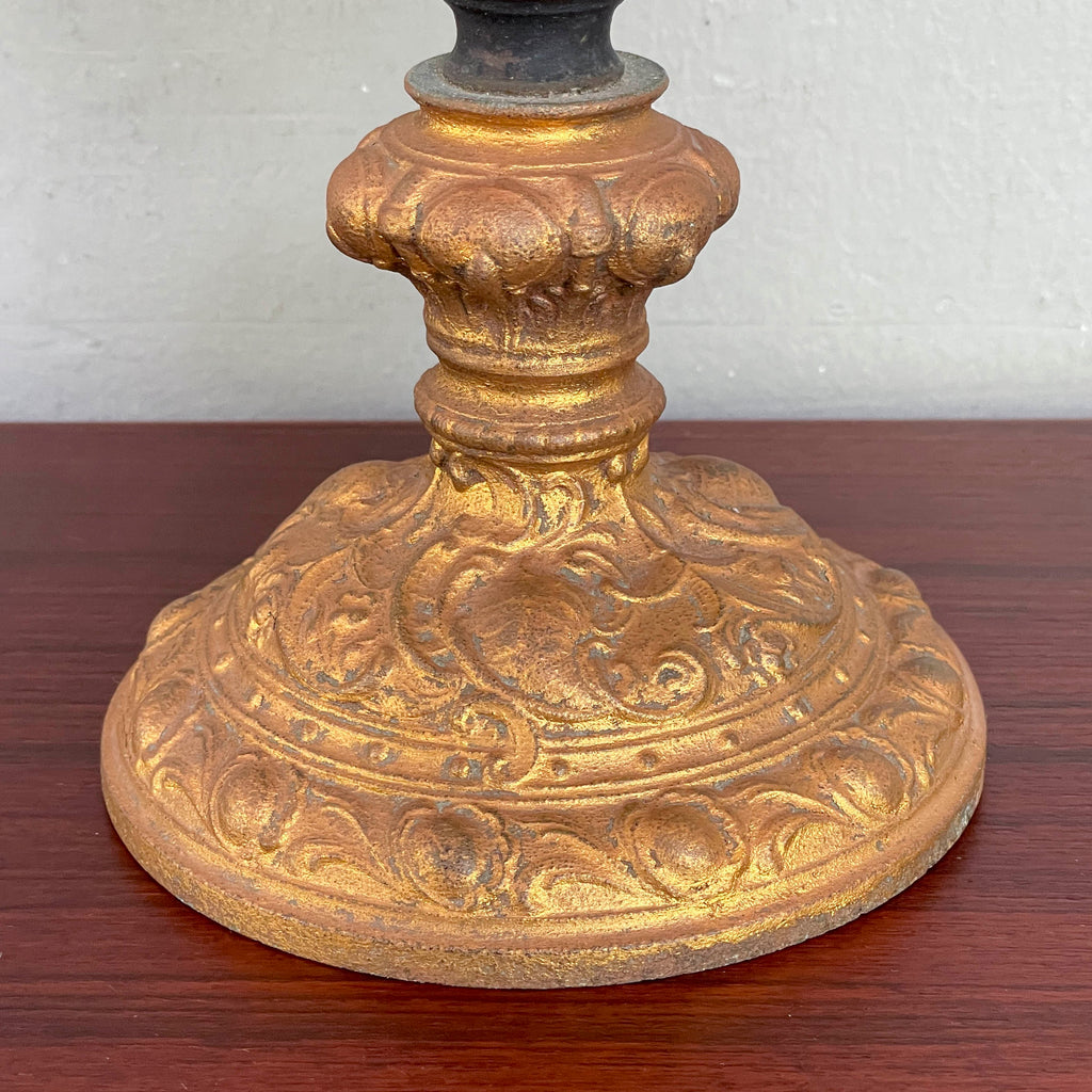 Vintage Gilt-Base Kerosene Lamp