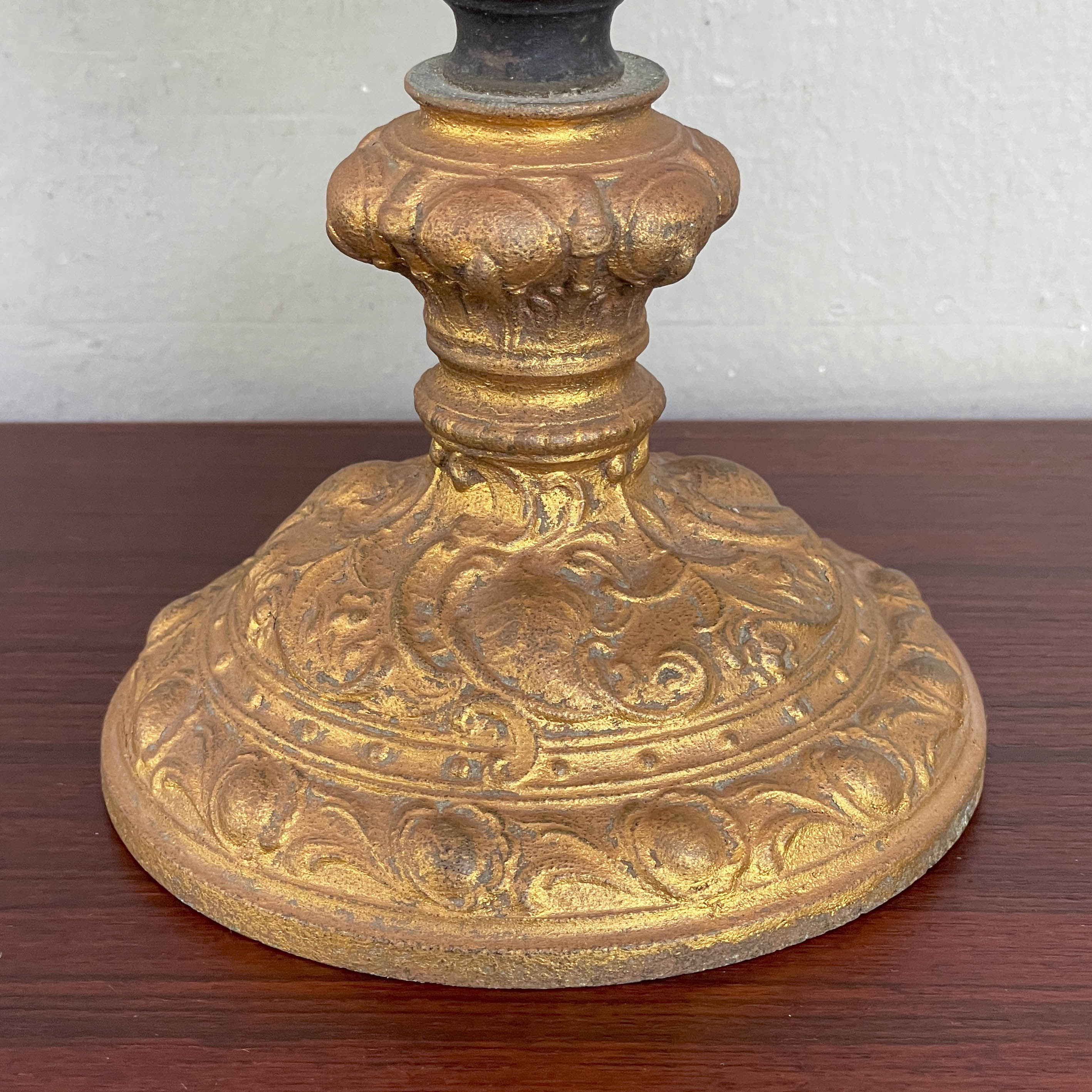 Vintage Gilt-Base Kerosene Lamp
