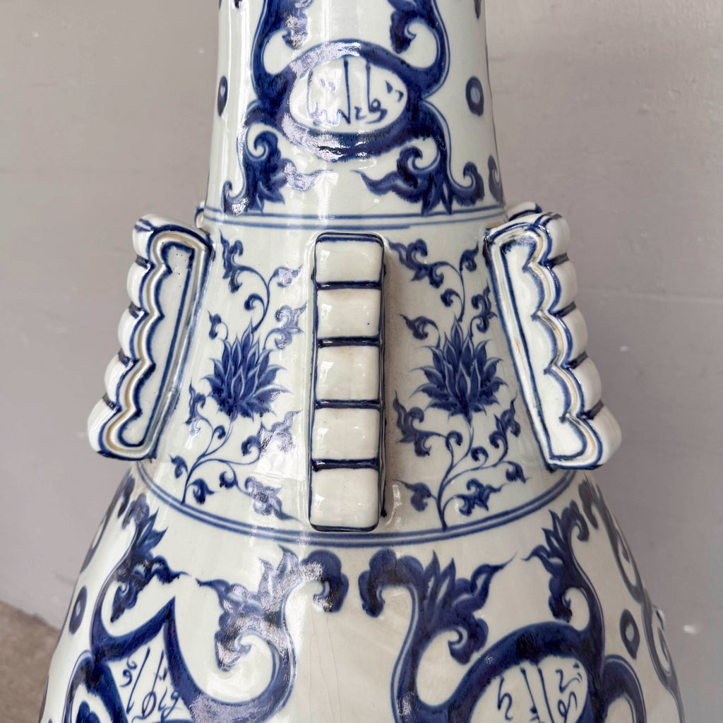Blue & White Porcelain Standing Vase
