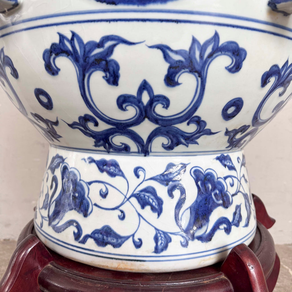 Blue & White Porcelain Standing Vase