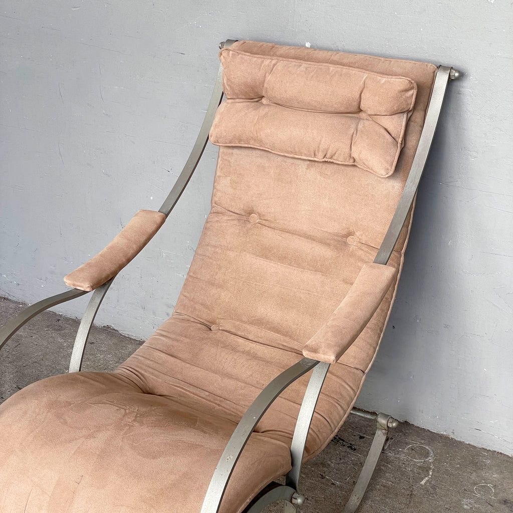 Vintage Curved Metal Frame Rocking Chair