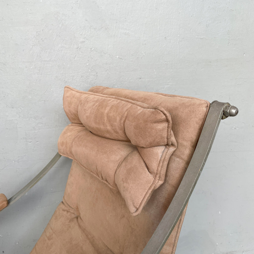 Vintage Curved Metal Frame Rocking Chair