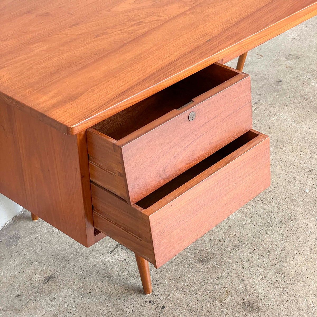 Upcycled Vintage Burmese Teak Writing Desk