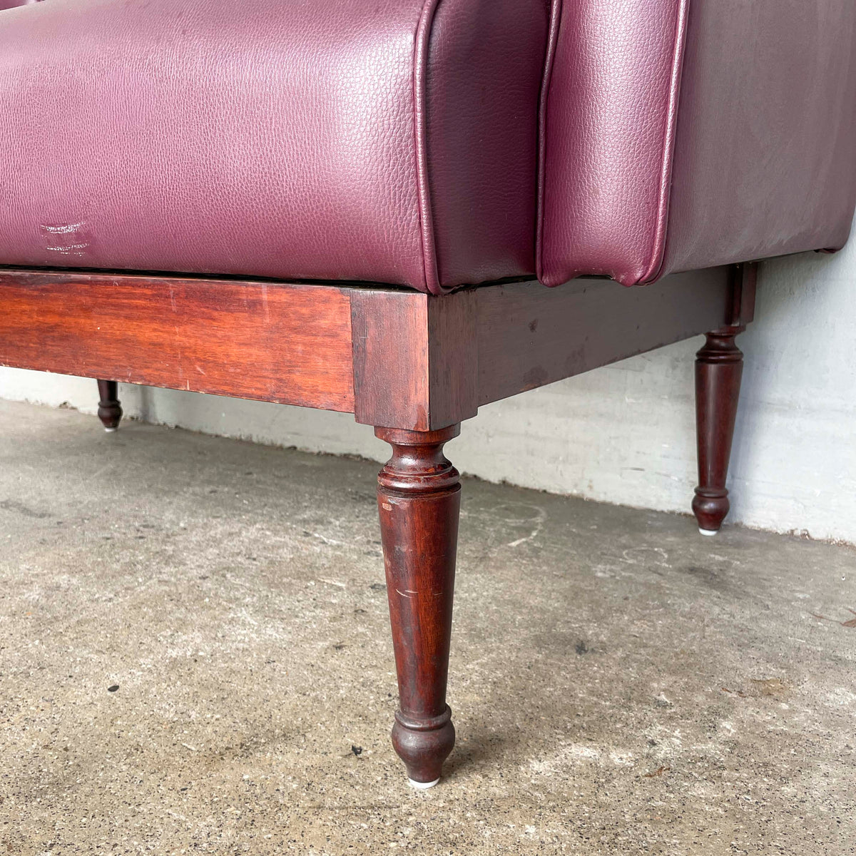 Plum PU Leather Loveseat