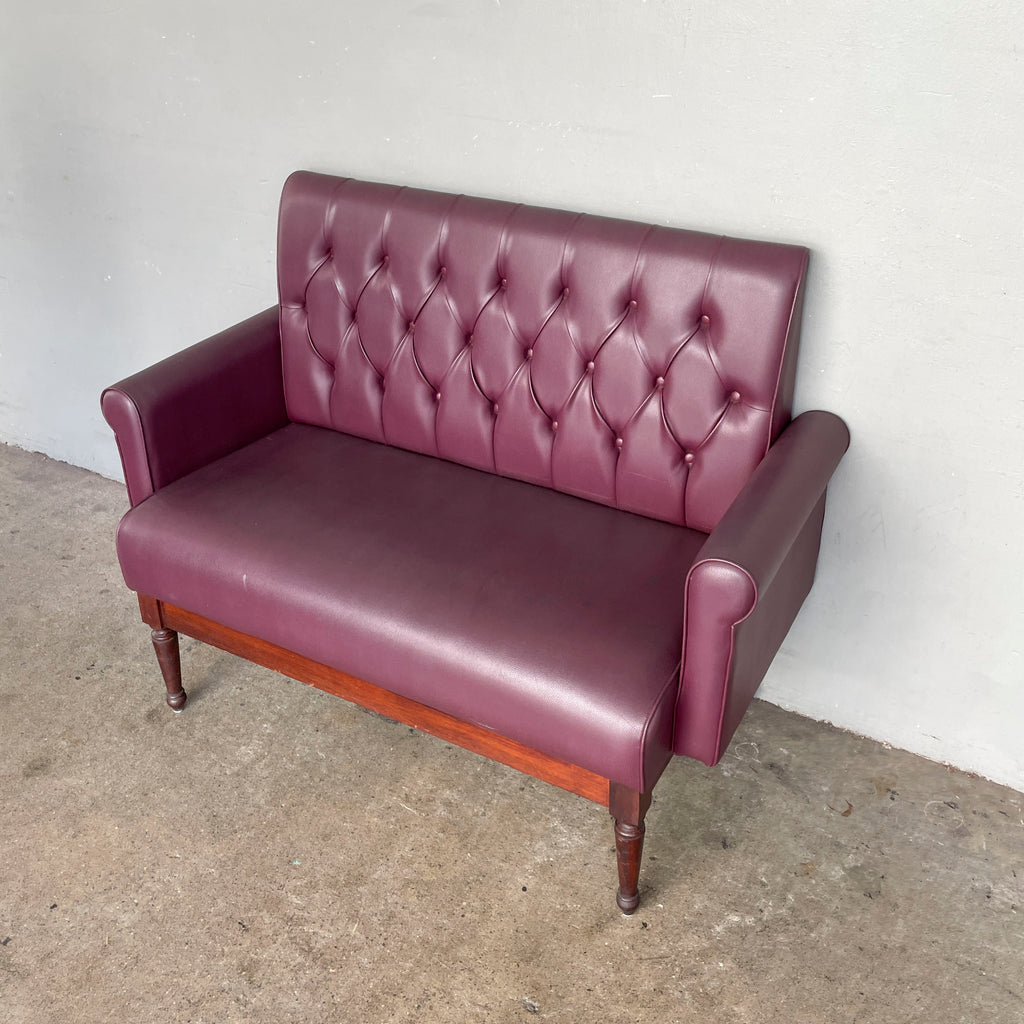 Plum PU Leather Loveseat