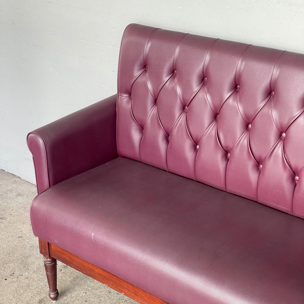 Plum PU Leather Loveseat