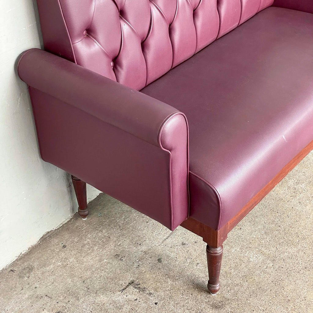 Plum PU Leather Loveseat
