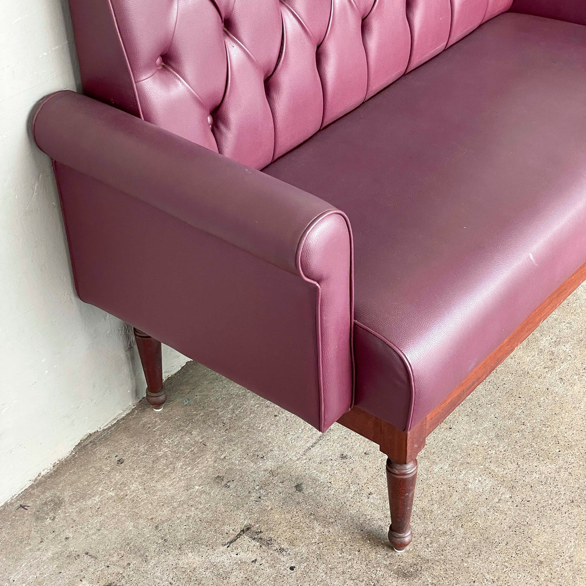 Plum PU Leather Loveseat