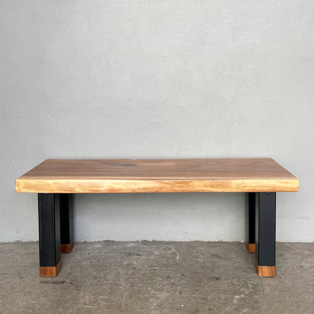 Upcycled Suar Slab Bench (Straight Legs)