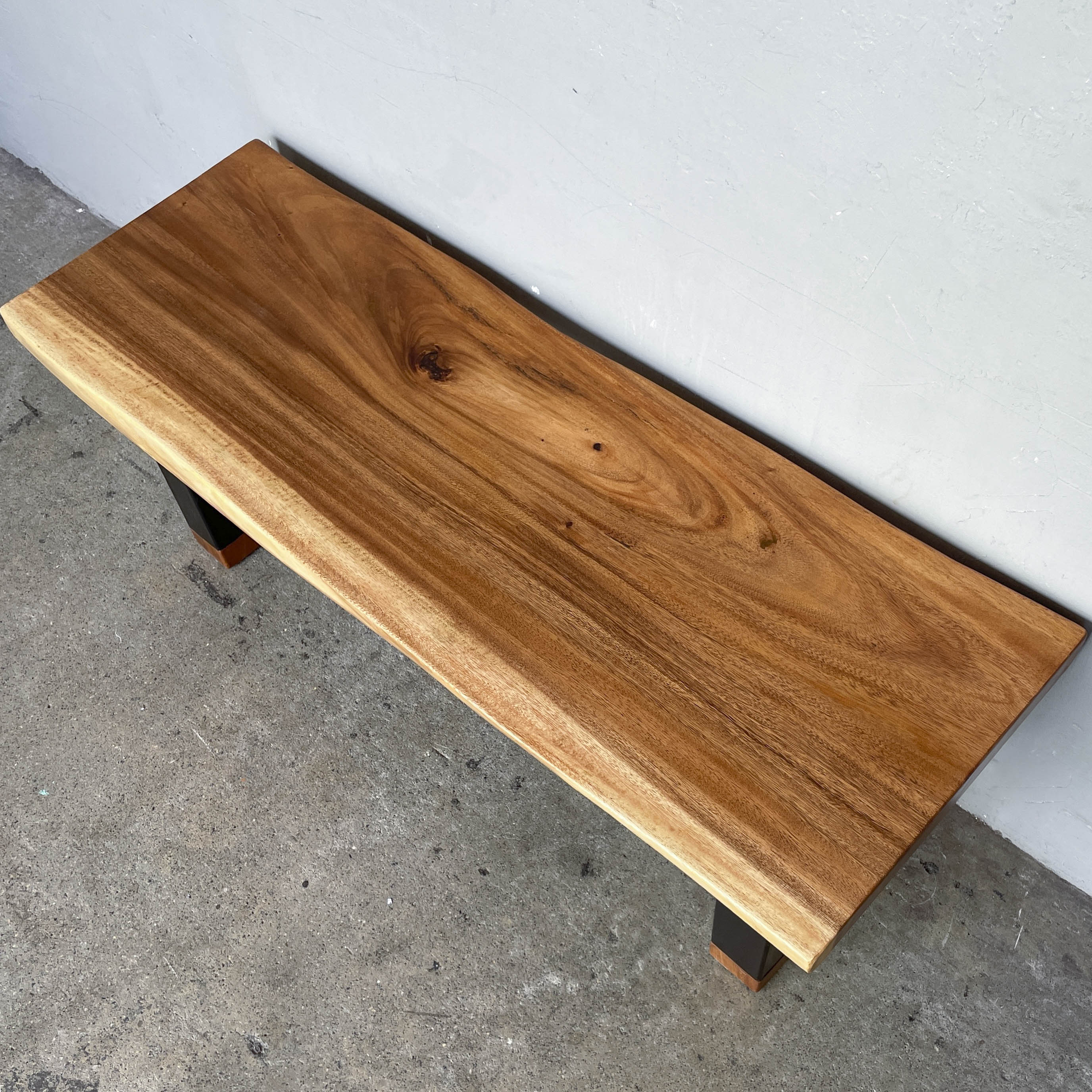 Upcycled Suar Slab Bench (Straight Legs)