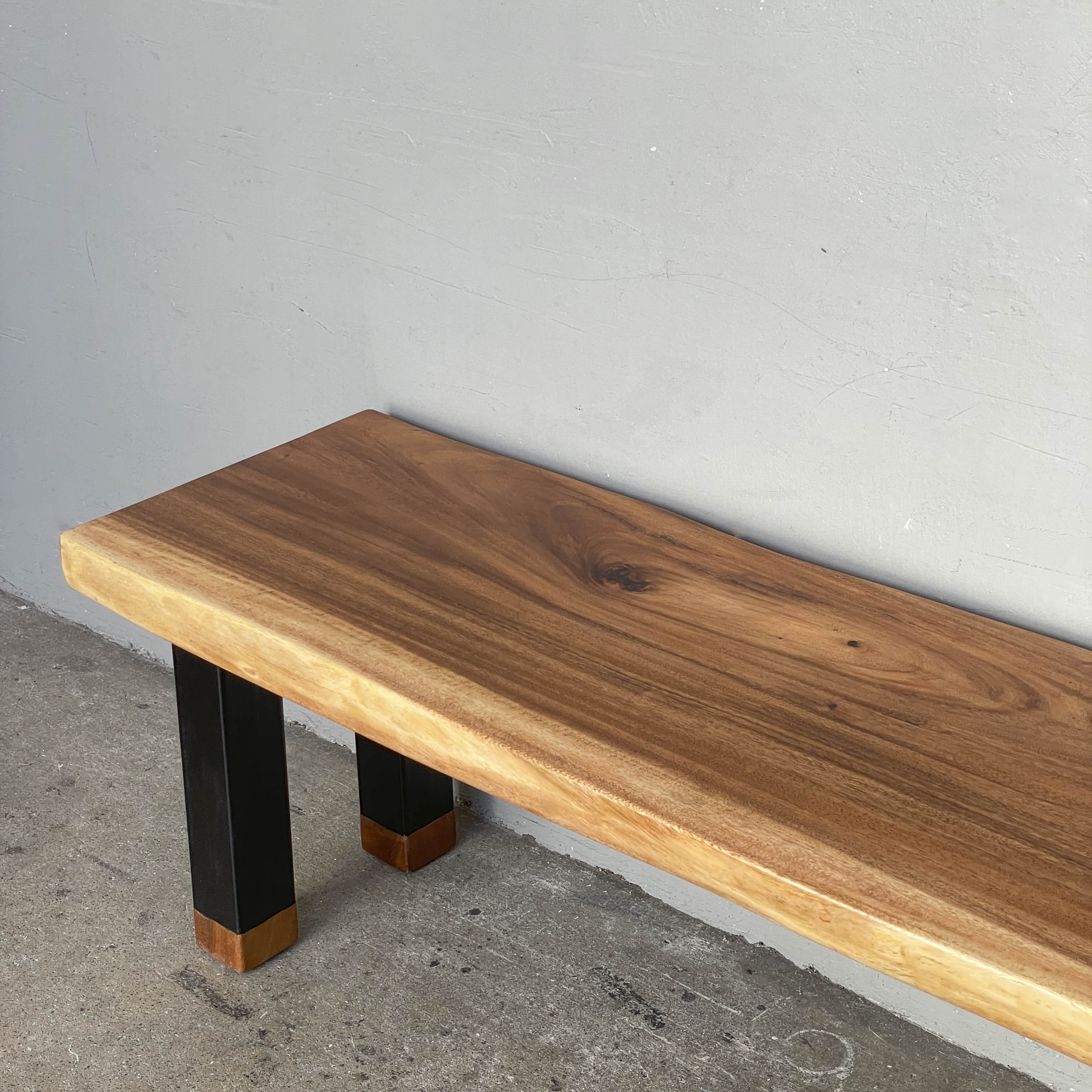 Upcycled Suar Slab Bench (Straight Legs)
