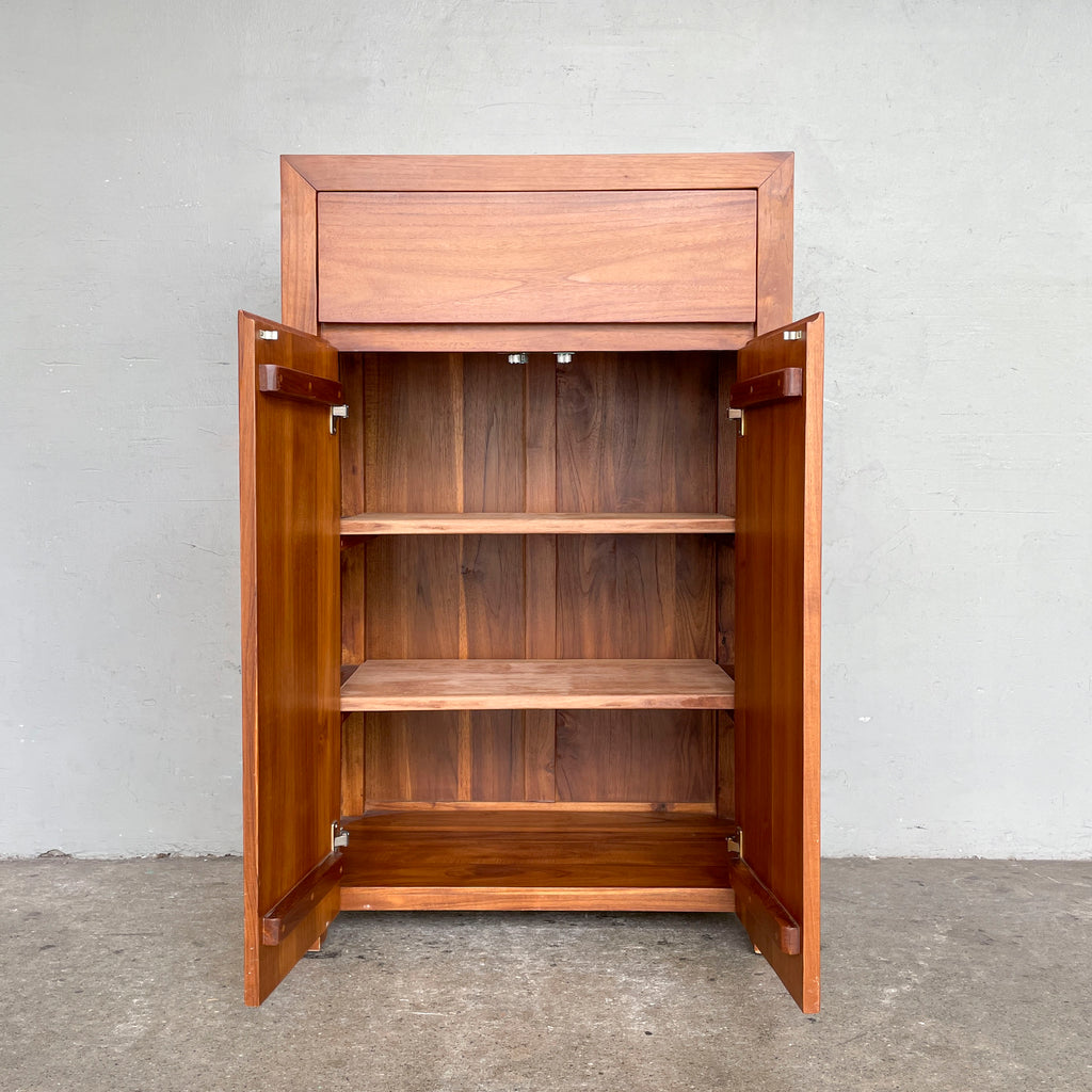 Slim Teak Side Cabinet