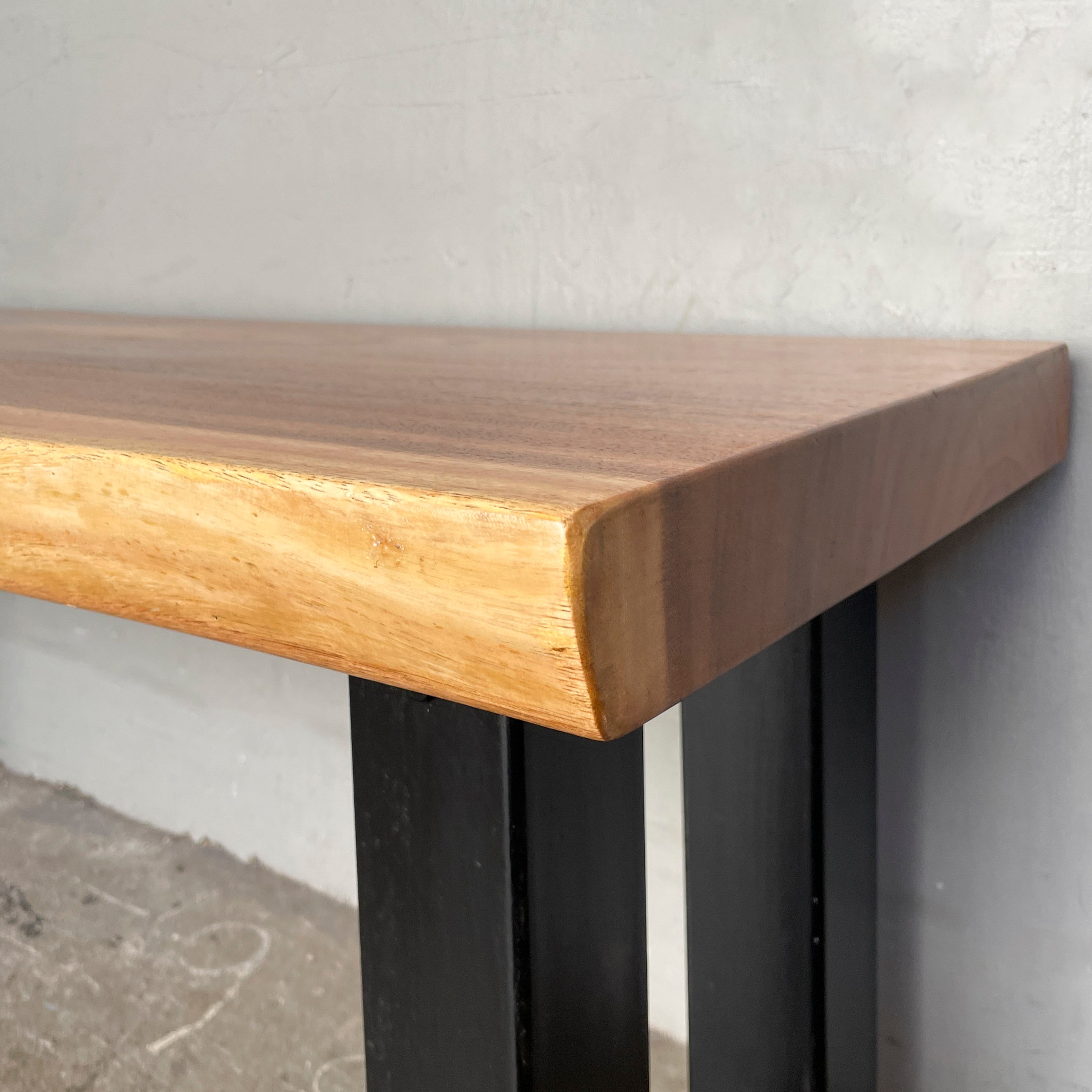 Upcycled Suar Slab Bench (Straight Legs)