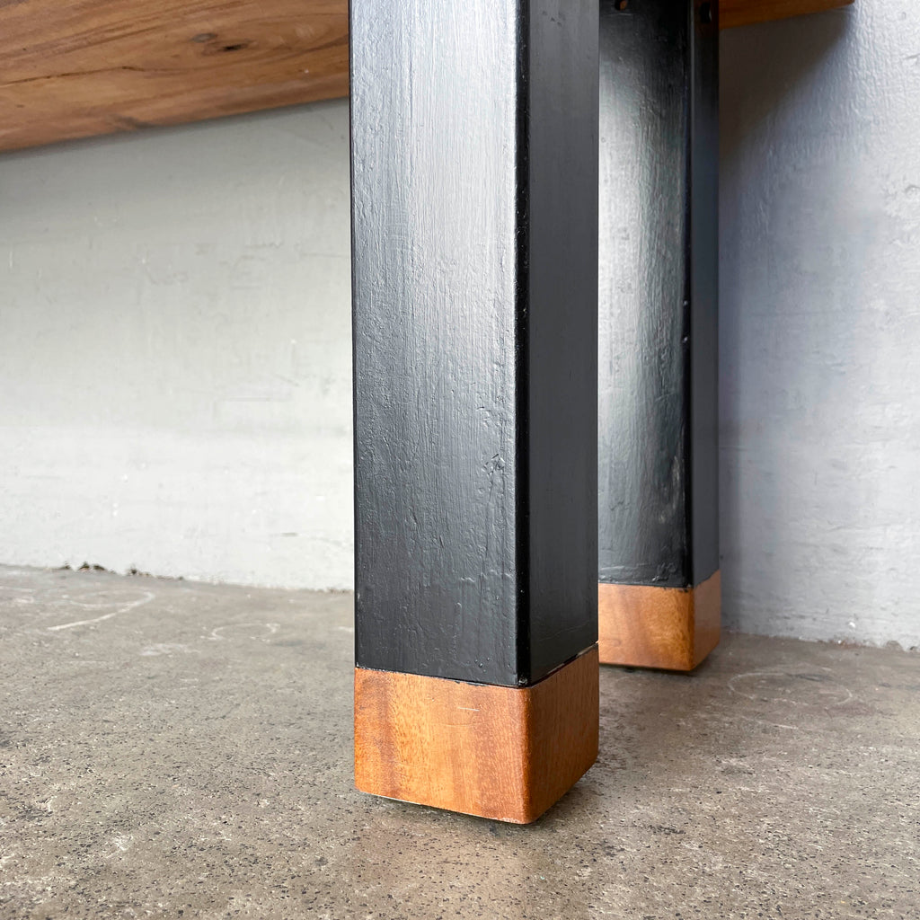 Upcycled Suar Slab Bench (Straight Legs)