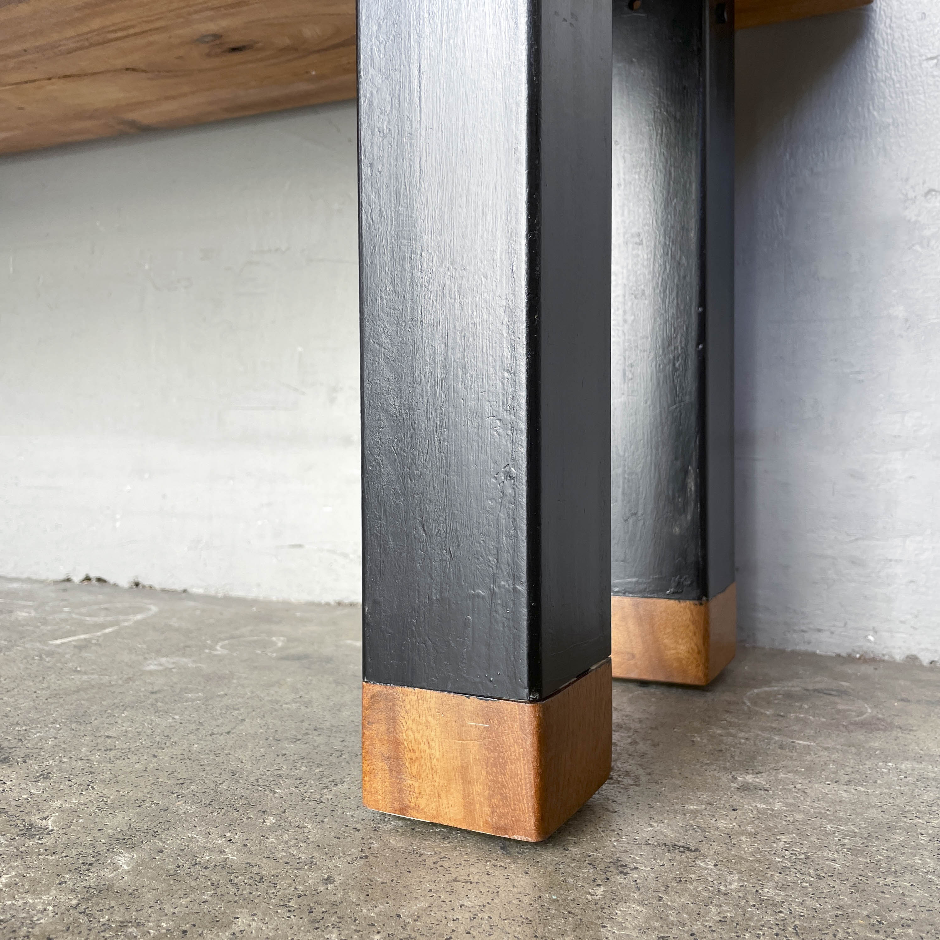 Upcycled Suar Slab Bench (Straight Legs)