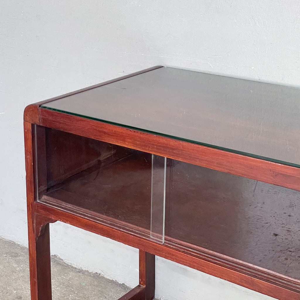 Vintage Side Table with Display Storage