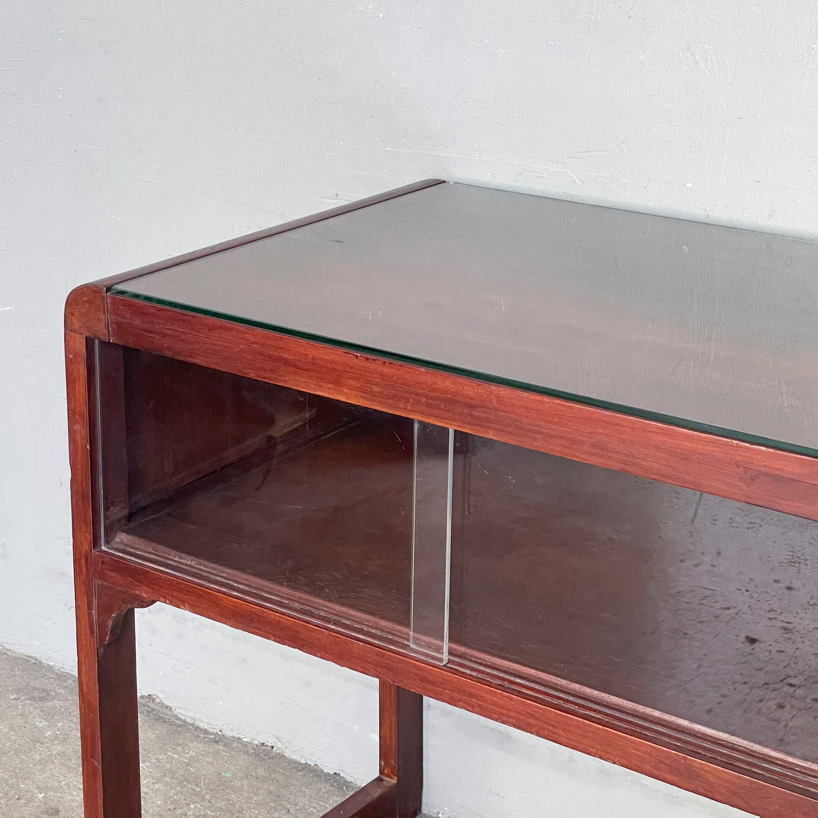Vintage Side Table with Display Storage