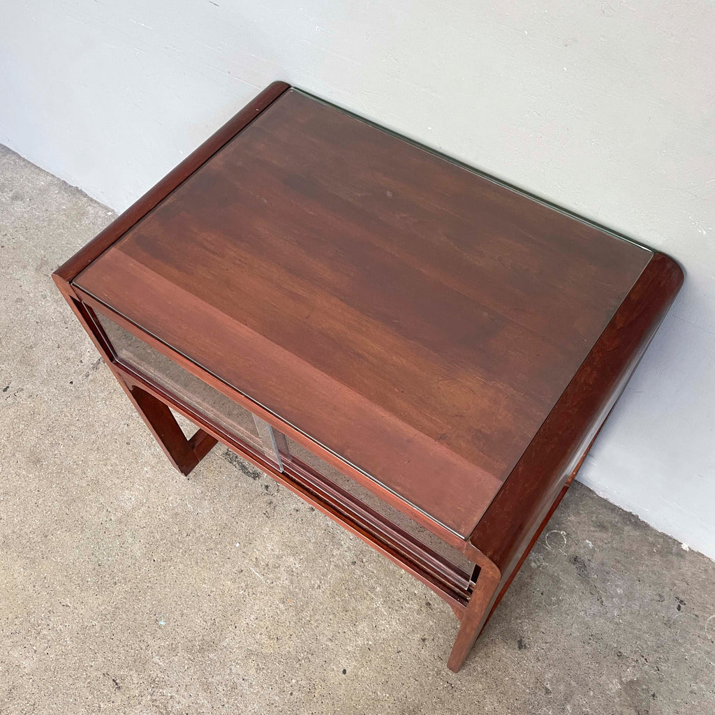 Vintage Side Table with Display Storage