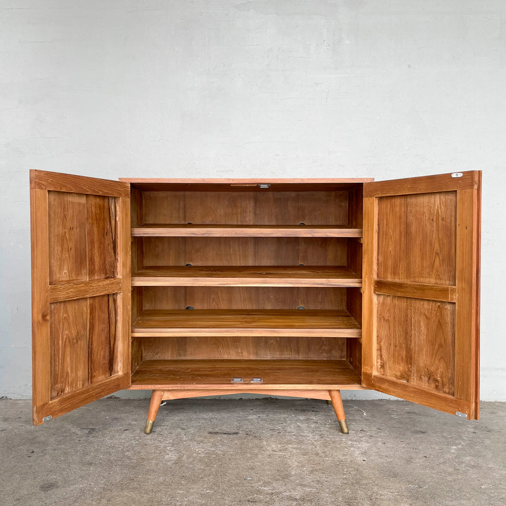 Teak Side Cabinet with Pencil Legs