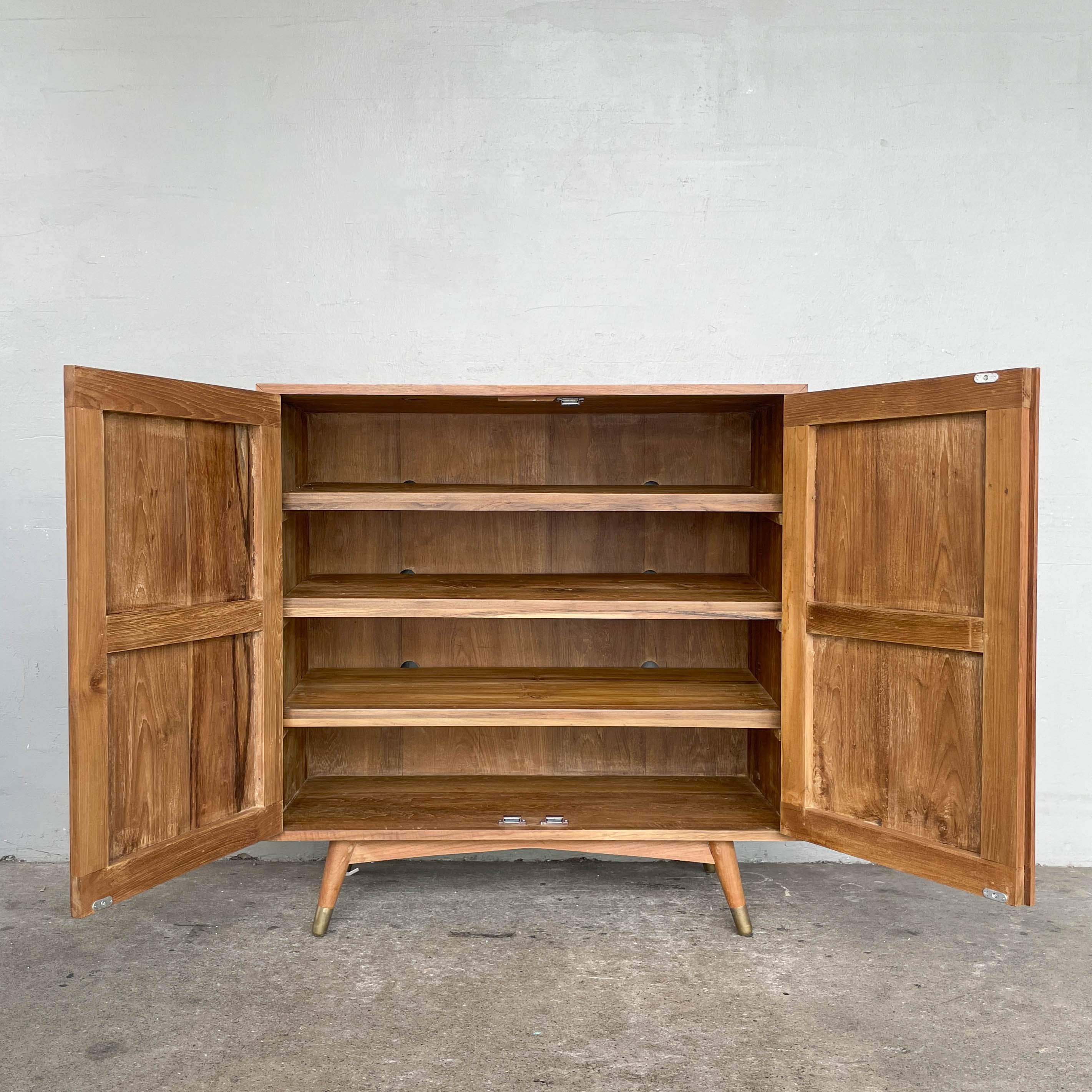 Teak Side Cabinet with Pencil Legs