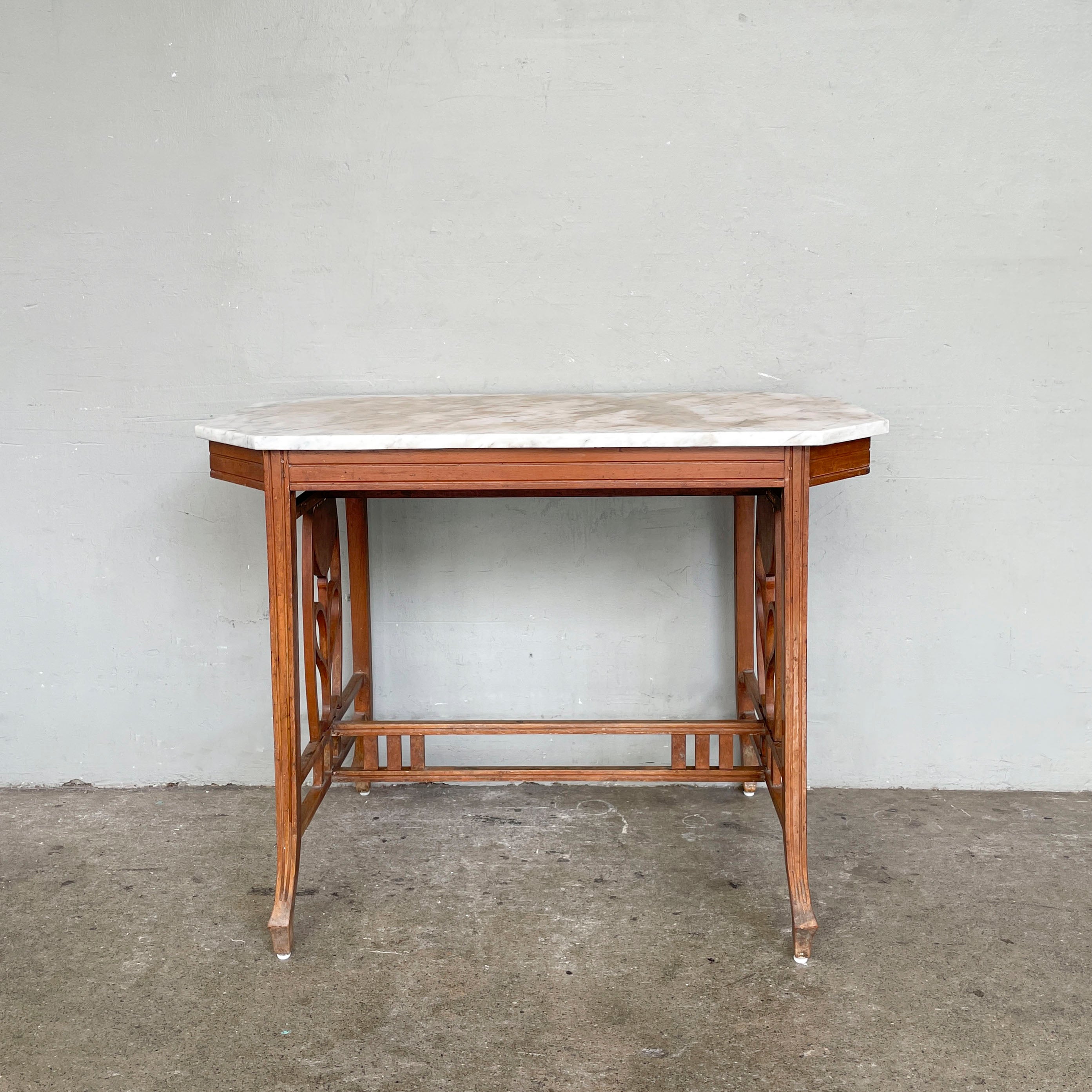 Vintage Marble Table with "Floral" Details