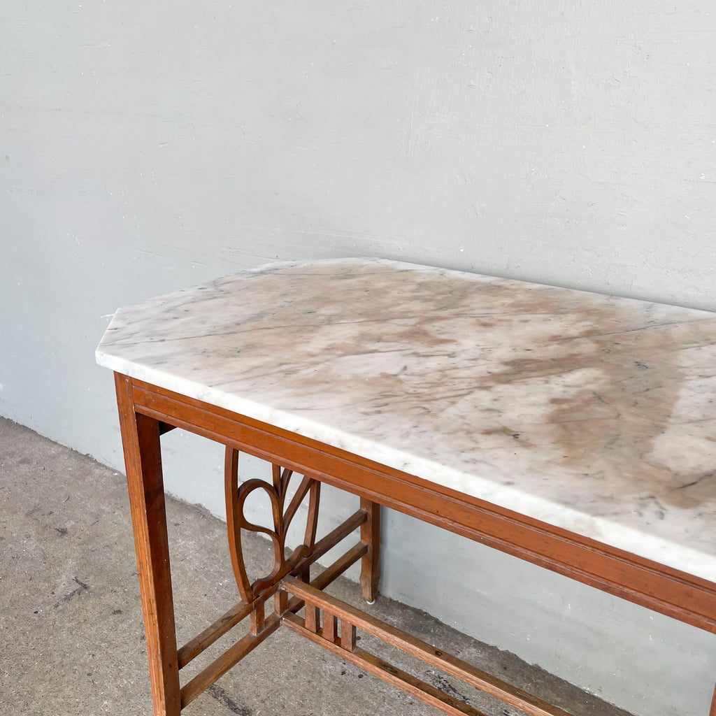 Vintage Marble Table with "Floral" Details
