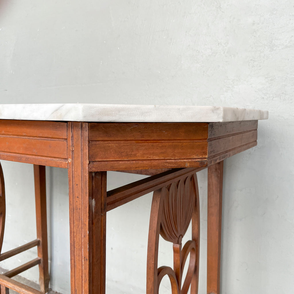 Vintage Marble Table with "Floral" Details