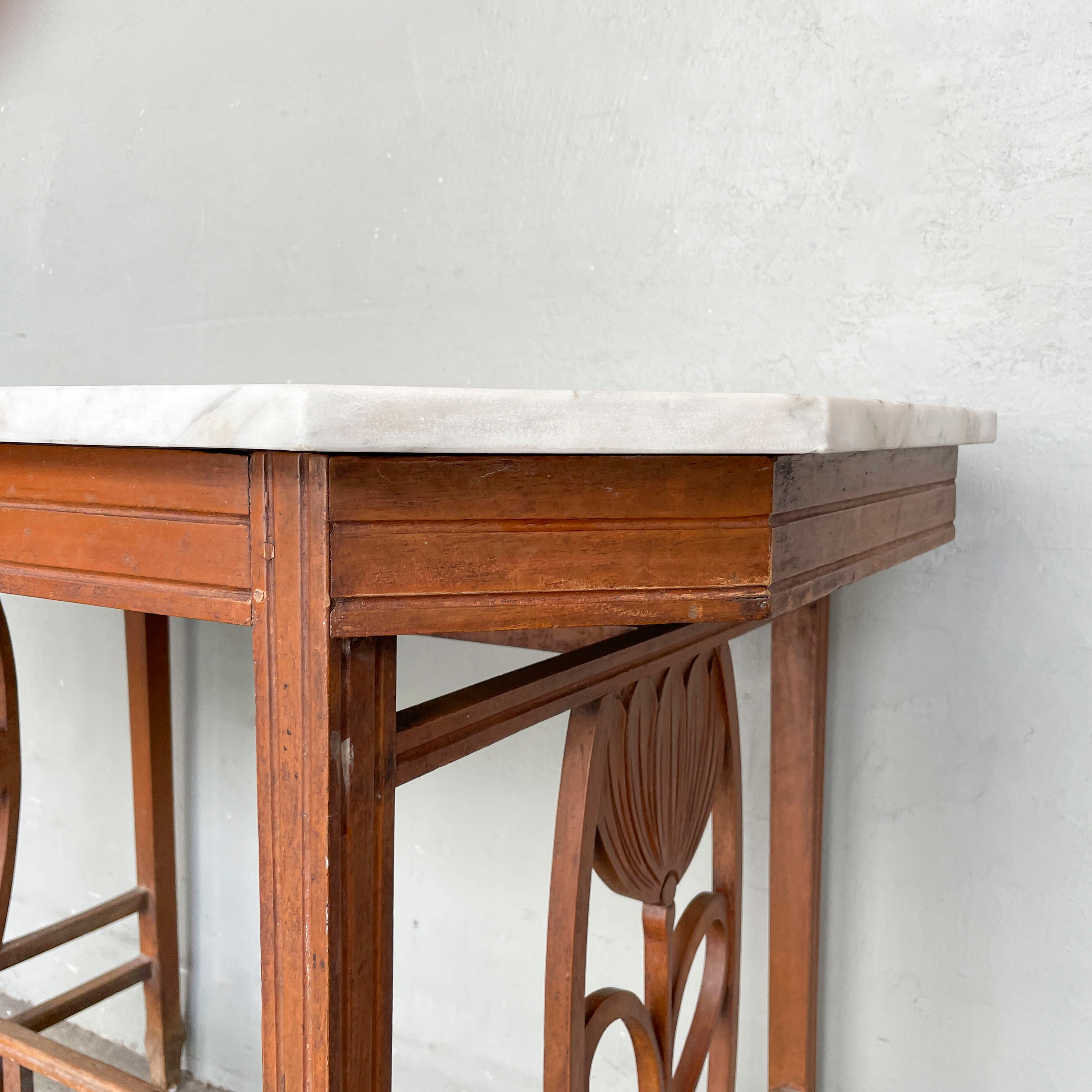 Vintage Marble Table with "Floral" Details