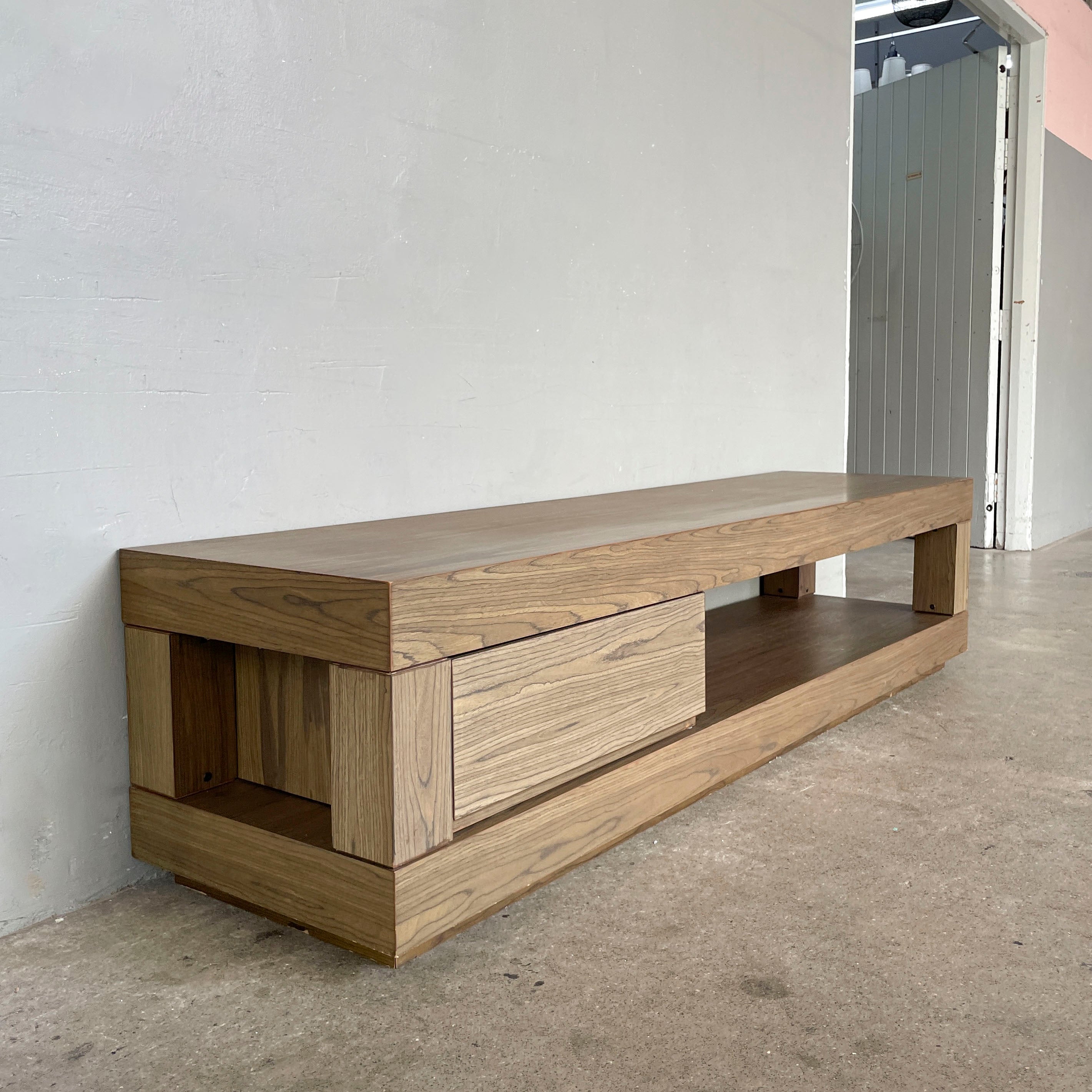 Low and Long Console with Open Compartment